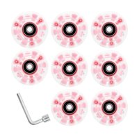 Magideal - 8X Rodamientos De Ruedas Para Patines Instalados, Dureza 82A, Accesorios Para Interiores, Ruedas Iluminadas Para Exteriores De 58Mm Para Patines De Do Rosa