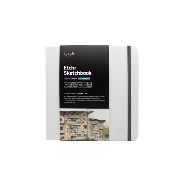 Cuaderno de bocetos ETCHR 20 cm cuadrado, prensa en frío, 52 pág.