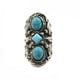 thumbnail image 1 of Anillo Del Dedo Tibetano Turquesa Vendimia Hippy Tallado Anillo Ajustable Gitana, 1 of 3
