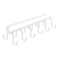 Bothyi - Tazas Ganchos Debajo Del Gabinete Estante De Tazas De Café Colgante Para Corbatas De Bufanda Blancos