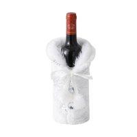Bohemik - Pack De 2 Cubre Botella De Vino De Navidad, Blanca Plateada