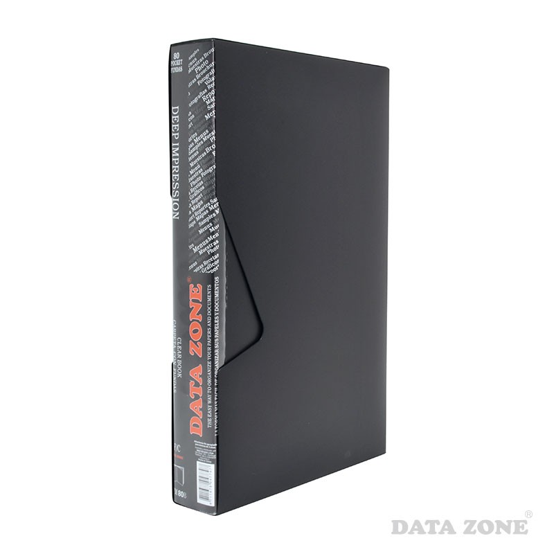 Datazone - Carpeta Oficio 80 Fundas C/Estuche Negro | Negro