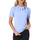 thumbnail image 1 of INSPIRE CHIC Blusas de Mujer de Color Sólido con Lazo en el Cuello y Mangas Cortas para el Trabajo Azul Pálido Talla L, 1 of 6
