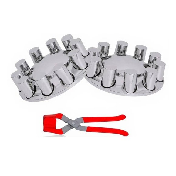Kit de cubiertas de eje JESONN cromo, tuercas de 33 mm, 10 agujeros