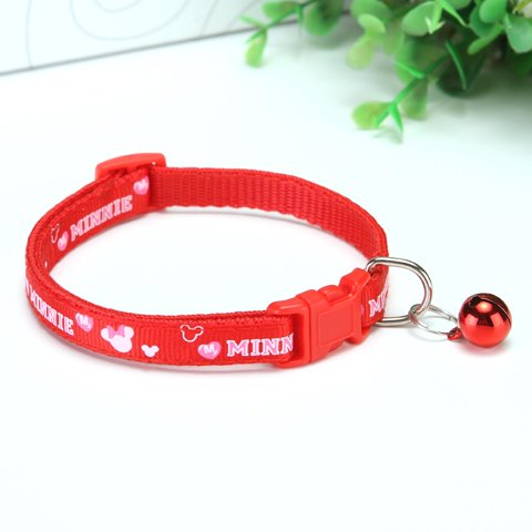Genérico - Collar Minnie Con Cascabel Para Gatos Rojo