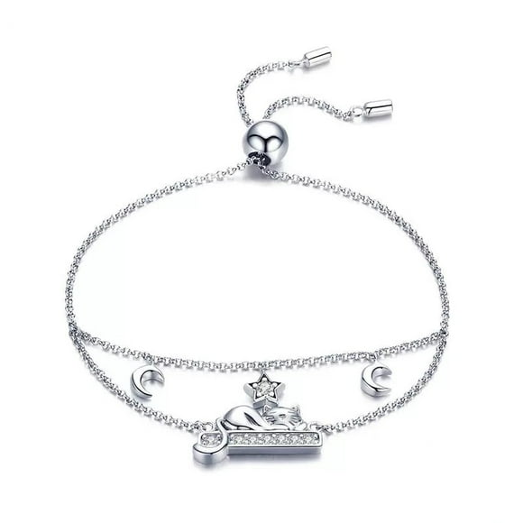 Pulsera gato estrella plata 925