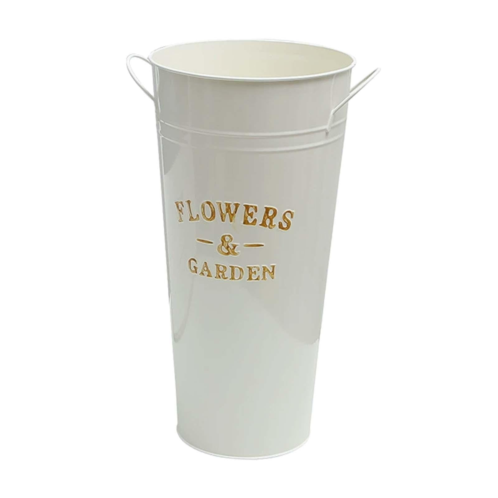 Magideal - Cubo De Flores De Hierro Container Floral Vintage Centro De Mesa Francés Jarrón De Flores Para Cafetería Gabinete De Porche De Granja De Restaurantes 40 Cm De Alto