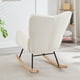 thumbnail image 3 of Glider Chair for Living Room Tufted Upholstered Teddy Fabric Rocking Chair with Metal Frame Accent Chair Ivory White, 3 of 3
