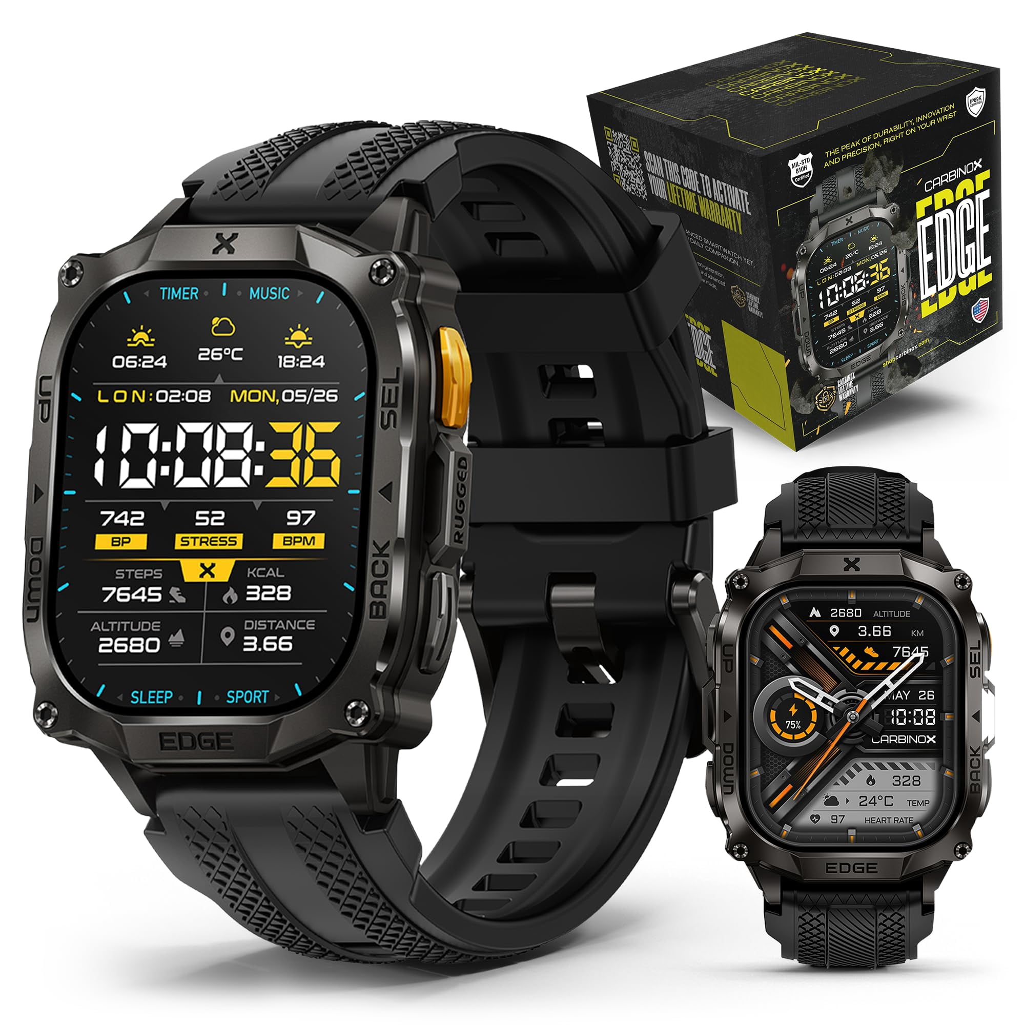 Reloj Inteligente Carbinox Edge Rugged 1.96" Amoled Android Ios