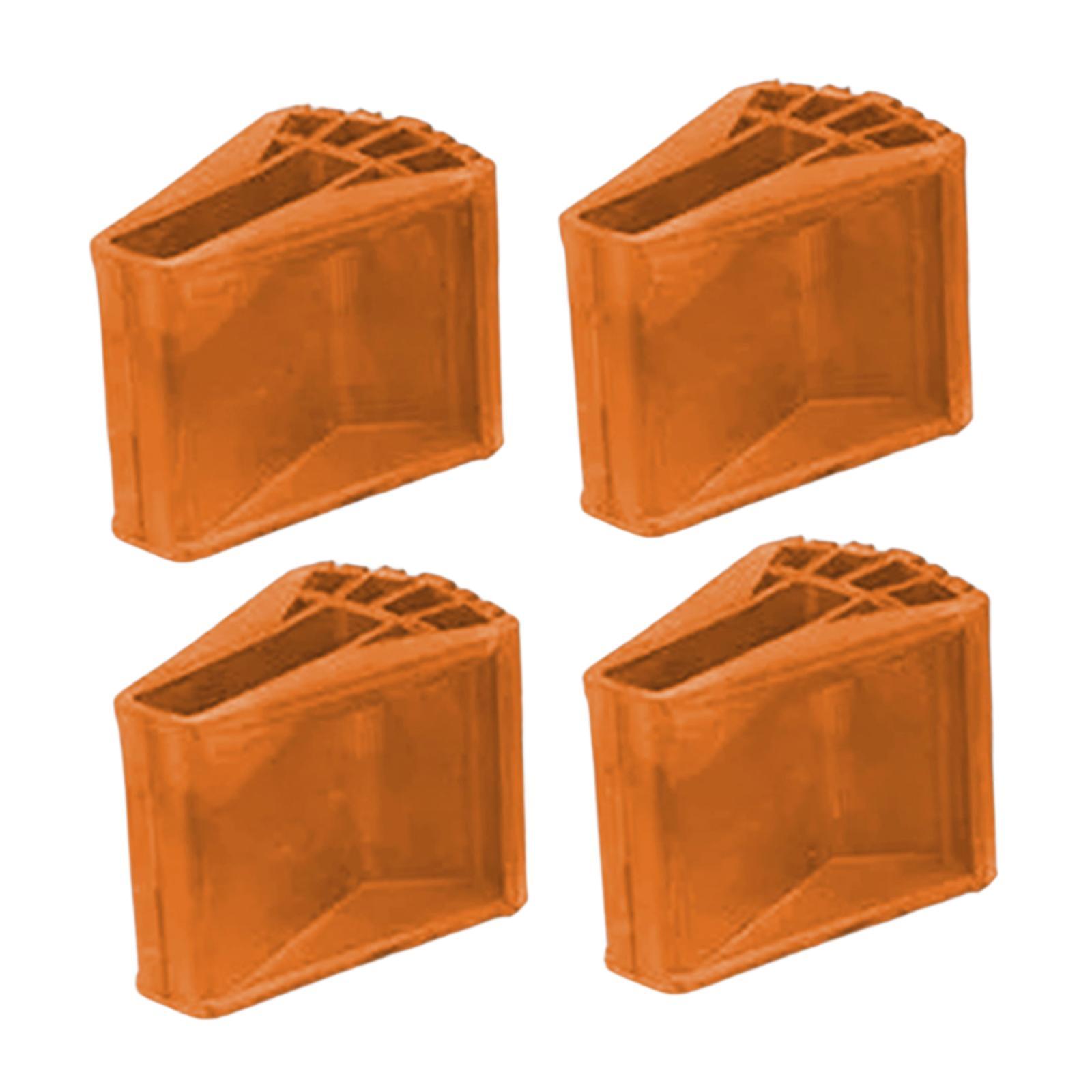 Ioensy - 4 Cubiertas Antideslizantes Para Patas De Escalera De Repuesto, Almohadillas Para Patas De Escalera De Estabilidad Mejorada, Color Naranja