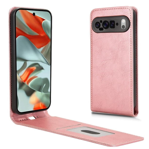 Funda tipo folio para Google Pixel 9 Pro XL con soporte magnético y protección para la cámara Oro rosa