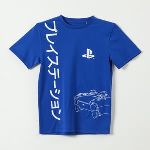 Polera Manga Corta Niño Azul Playstation