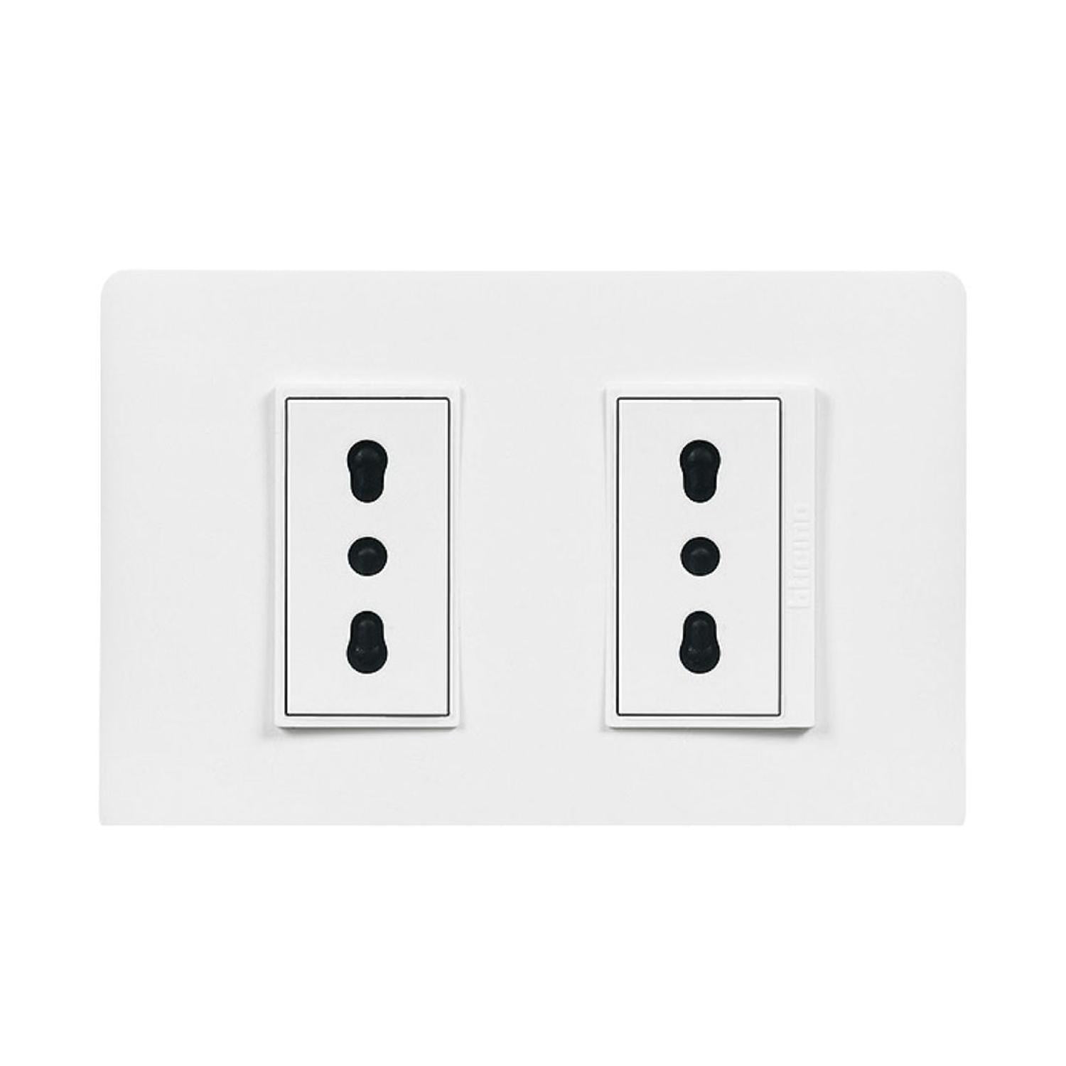 Enchufe Tomacorriente Doble 2p+t 10/16a Pu1280 Luzica Bticino