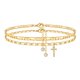 thumbnail image 1 of Pulsera Ursteel Ankle chapada en oro de 14 quilates con circonita cúbica ajustable de 8.5 pulgadas, 1 of 6