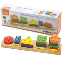 Viga - Juguete Madera Bebé Encaje Formas Geométricas 1 Al 5
