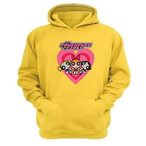 Genérico - Polerón Canguro Niñas Superpoderes Amarillo Talla L Unisex
