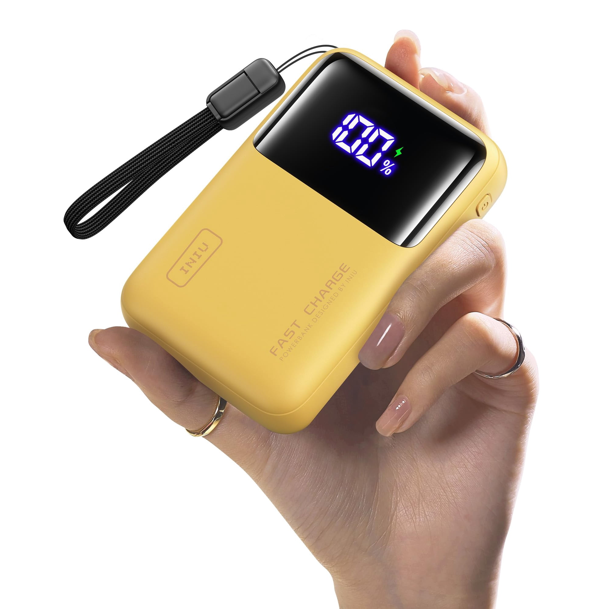 Power Bank Iniu 20000 Mah 65 W Mini Usb C Para Ordenador Portátil Y Teléfono, Color Amarillo