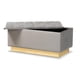 thumbnail image 3 of Ottomana de almacenamiento Powell Glam y Luxe de terciopelo gris, 3 of 8