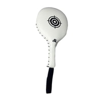 Ioensy - Almohadilla De Patada De Taekwondo De Cuero Sintético De 14,2 X 7,5 Pulgadas Para Pies Y Manos, Equipo De Combate Blanco