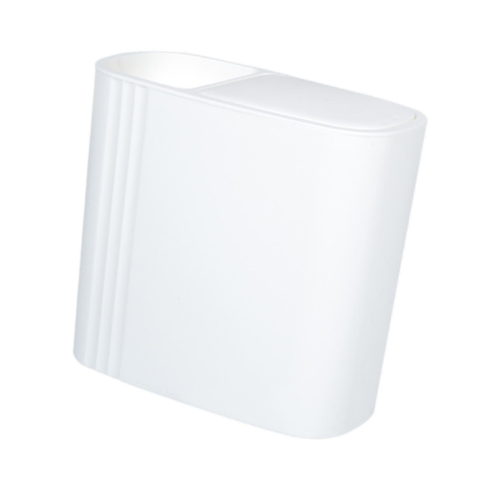 Bothyi - Papelera De Baño Pequeña, Compacta Y Delgada, Para Lavandería Doméstica, Color Blanco