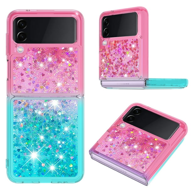 Funda Para Samsung Galaxy Z Flip 3 Con Diseño Gradiente Y Brillo Líquido Antigolpes Tpu