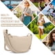 thumbnail image 5 of Bolso bandolera de nailon con forma de media luna para mujer y hombre, pequeño bolso bandolera de viaje, riñonera ligera con correa ajustable y cremallera, bolso de hombro redondo y suave para uso dia, 5 of 7