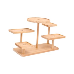 Bothyi - Bandeja De Exhibición Resistente Con Niveles Para Mesa, Para Colección De Muñecas, Figuras, Maquillaje, Madera Simple