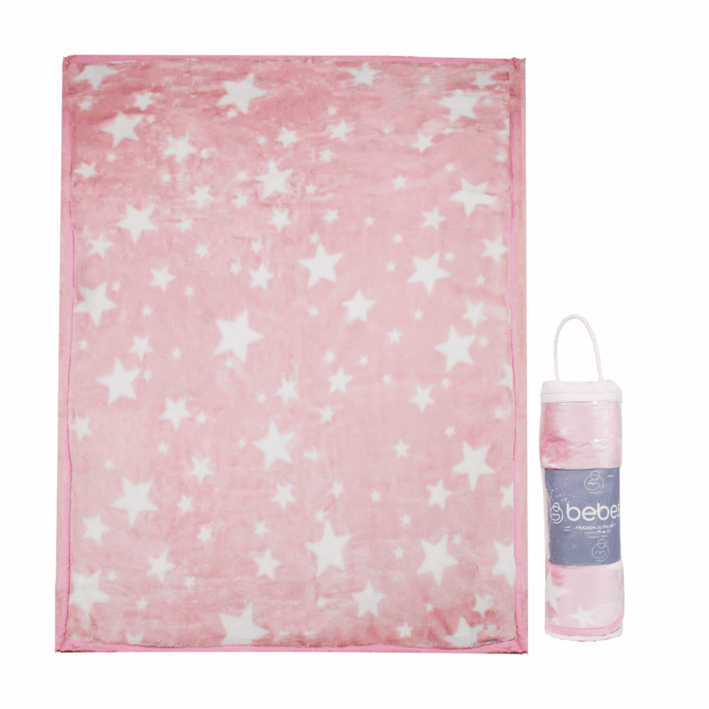 Frazada Ultra Soft Estrella 80x110cm Rosado Bebesit