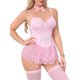 thumbnail image 1 of INSPIRE CHIC Conjunto de Lencería de Encaje para Mujeres Corsé Body con Aros Falda con Volantes con Liguero Tangas XL Rosa, 1 of 5