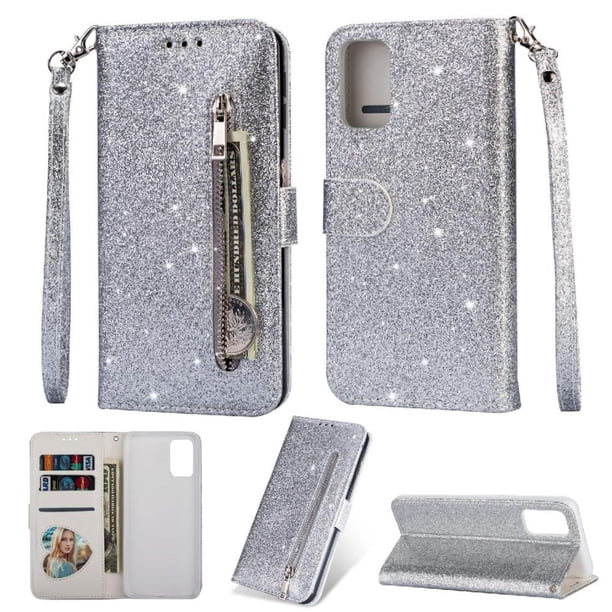 Funda para FOXDOCK Elegante funda Samsung Galaxy A23/F23 Glitter con cremallera-Ideal para el uso diario