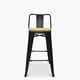 thumbnail image 1 of Taburete Tolix Negro Asiento de Madera 64cm, 1 of 3