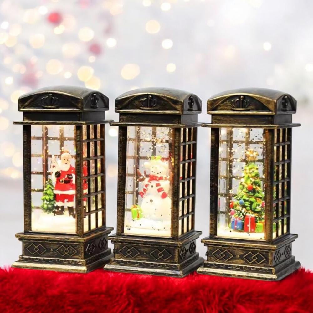 N-ofertas - Lámpara Navideña Cabina Musical Led Brillante Decorativo Mini