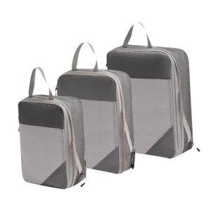 Bothyi - 3 Uds Cubos De Embalaje De Compresión Bolsas De Almacenamiento De Compresión Para Vacaciones Al Aire Libre Gris