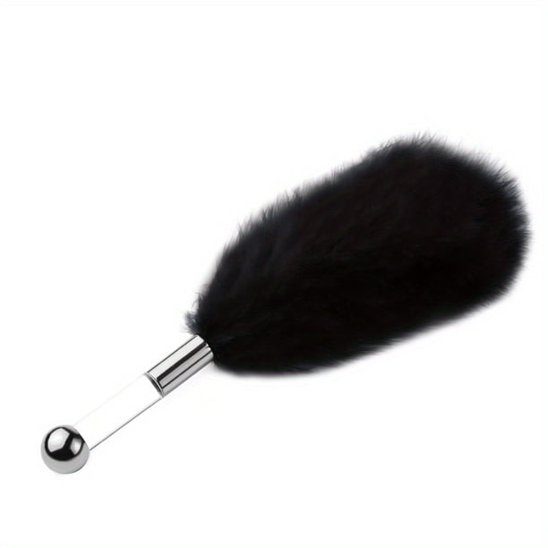 1pc Feather Tickler, BDSM Fetish Role-Play Tender Caresses Flirting Feather Brush, 4 Colors Multi-functional Metal Rod, Feather Tickler, Lovers Sex Toys
