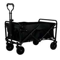 Genérico - Carrito Plegable Grande 70X45 Ideal Para El Camping Negro