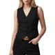 thumbnail image 1 of INSPIRE CHIC Chaleco de Traje con Forro para Mujer, Cuello en V, Sin Mangas, Ajuste Ceñido, Ligero, Botones, Dobladillo Puntiagudo Corto, Pequeño, Negro, 1 of 5