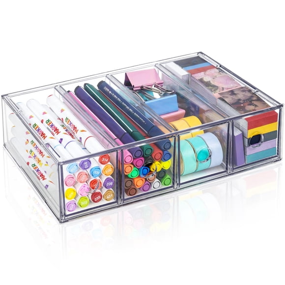 Organizador de escritorio FODIENS 27x17x7 cm 4 cajones apilable