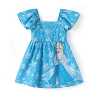 Vestido Disney Frozen Elsa Para Niñas Pequeñas A-Line 2T Azul-Verde