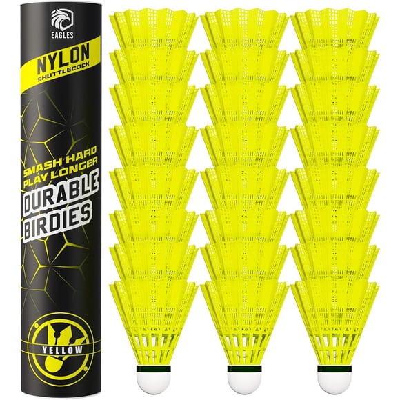 EAGLES Badminton Birdies Nylon Badminton Shuttlecocks, 12 Pack