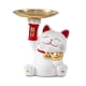 thumbnail image 2 of Estatua De Gato De La Suerte, Bandeja De Almacenamiento Creativa De Resina Para Gato, Estante Para El Hogar Y La Oficina, Color Blanco, 2 of 5