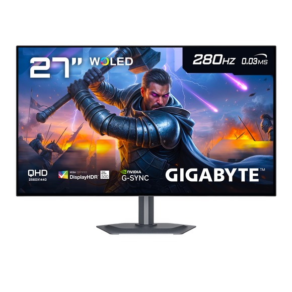 Monitor Gamer OLED GIGABYTE MO27Q28G, 27" QHD, 280hz, 0.03 ms GTG, 99% Antirreflejo, HDR