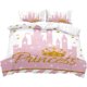 thumbnail image 2 of 3PCS Pink Bedding White Duvet Cover Full Kids Bedding Gold Glitter Crown Castle Fairy Tale Princess Comforter Bedspread Quilt Cover, 2 of 5