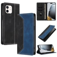 Funda Foxdock Para Iphone 11 De Cuero Premium Bicolor Con Ranuras Rfid, Carcasa Tipo Billetera Antigolpes Y Soporte Plegable
