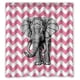 thumbnail image 1 of Cortina de ducha con diseño de elefante en Cheveron, juego de cortinas de baño con ganchos, tamaño 66 x 72 pulgadas, 1 of 3