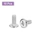 thumbnail image 3 of Tornillos de cabeza redonda plana Phillips M4x10mm de Uxcell, paquete de 10 tornillos de máquina con accionamiento Phillips de acero inoxidable 304, 3 of 7