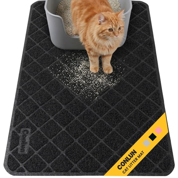 Alfombrilla de arena para gatos Conlun, para atrapar orina de PVC, 60 x 43 cm, impermeable