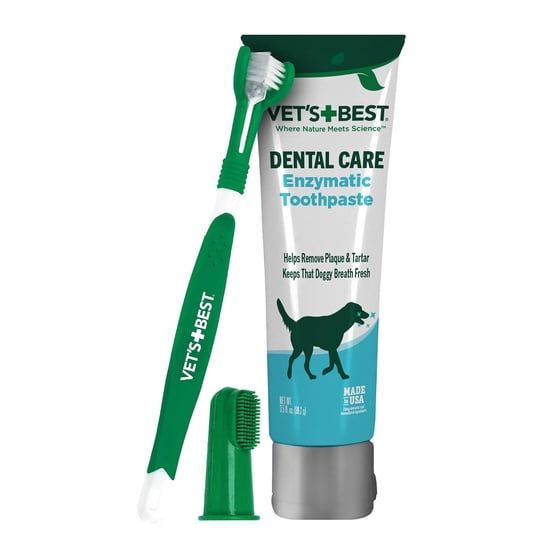 Kit Dental Para Perro Vet's Best Con Pasta Enzimática De 3.5 Oz (99 G)