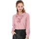 thumbnail image 2 of INSPIRE CHIC Blusa de manga larga con cuello con volantes para el regreso a clases del Día de San Valentín para mujer M Rosa-Puntos, 2 of 8