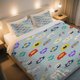 thumbnail image 1 of TREASURE Kakao Friends Character Collection Duvet Cover Set Romance of Cherry Blossom Festival! Bedding Vibrant Digital Print, 1 of 1