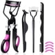 thumbnail image 1 of Rizador de pestañas, kit 4 en 1 para mujeres. Incluye rizador de pestañas, cepillo para pestañas, pinzas para extensiones de pestañas, cepillo y peine para cejas, almohadillas de silicona de repuesto, 1 of 7